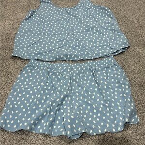 Soma Pajama Set Size Medium Blue Polka Dot Tank & Shorts Sleepwear